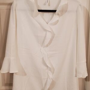 Stylish White Ruffle Blouse